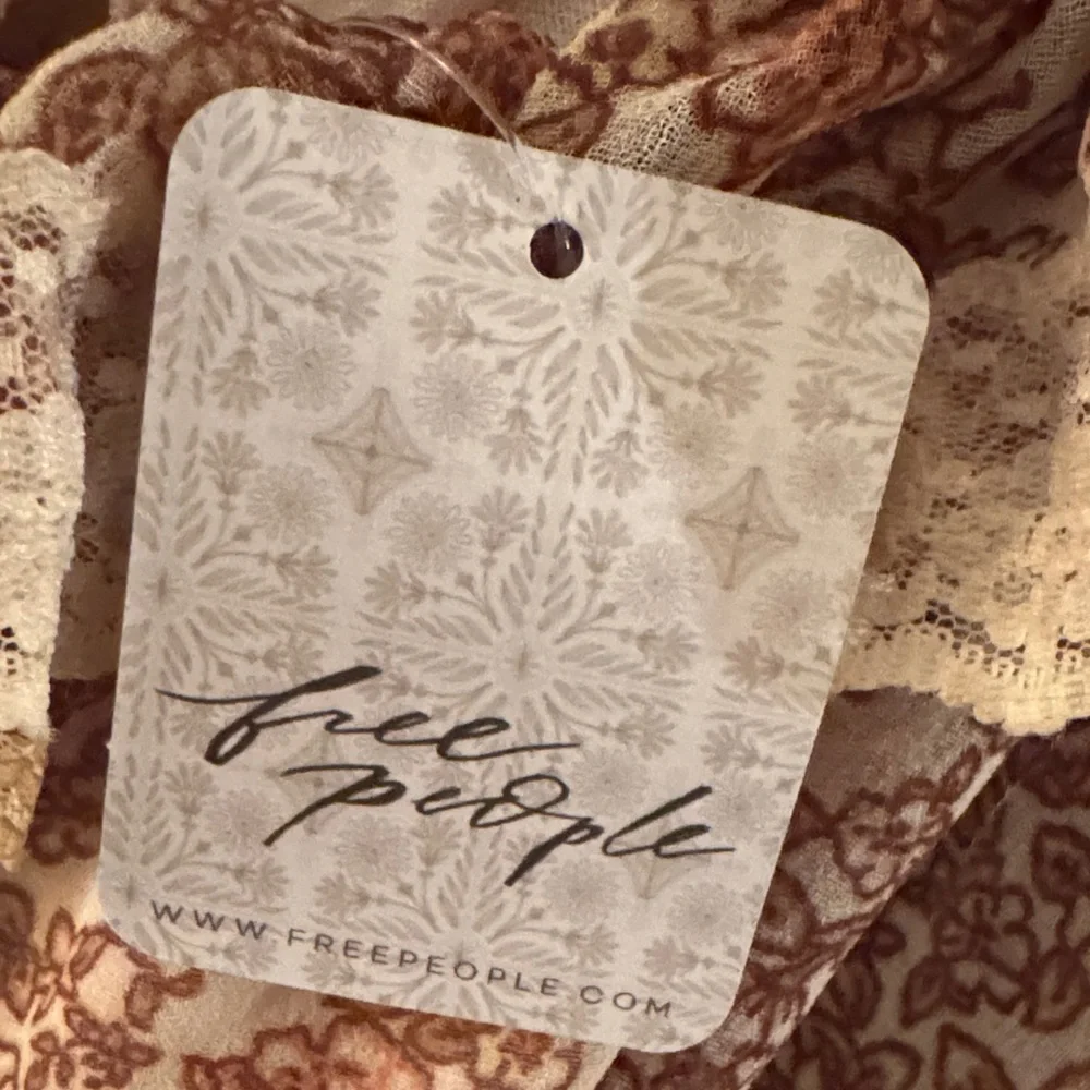 Free People Brown Floral Long Sleeve Ruffle Dress - Picture 5 of 6